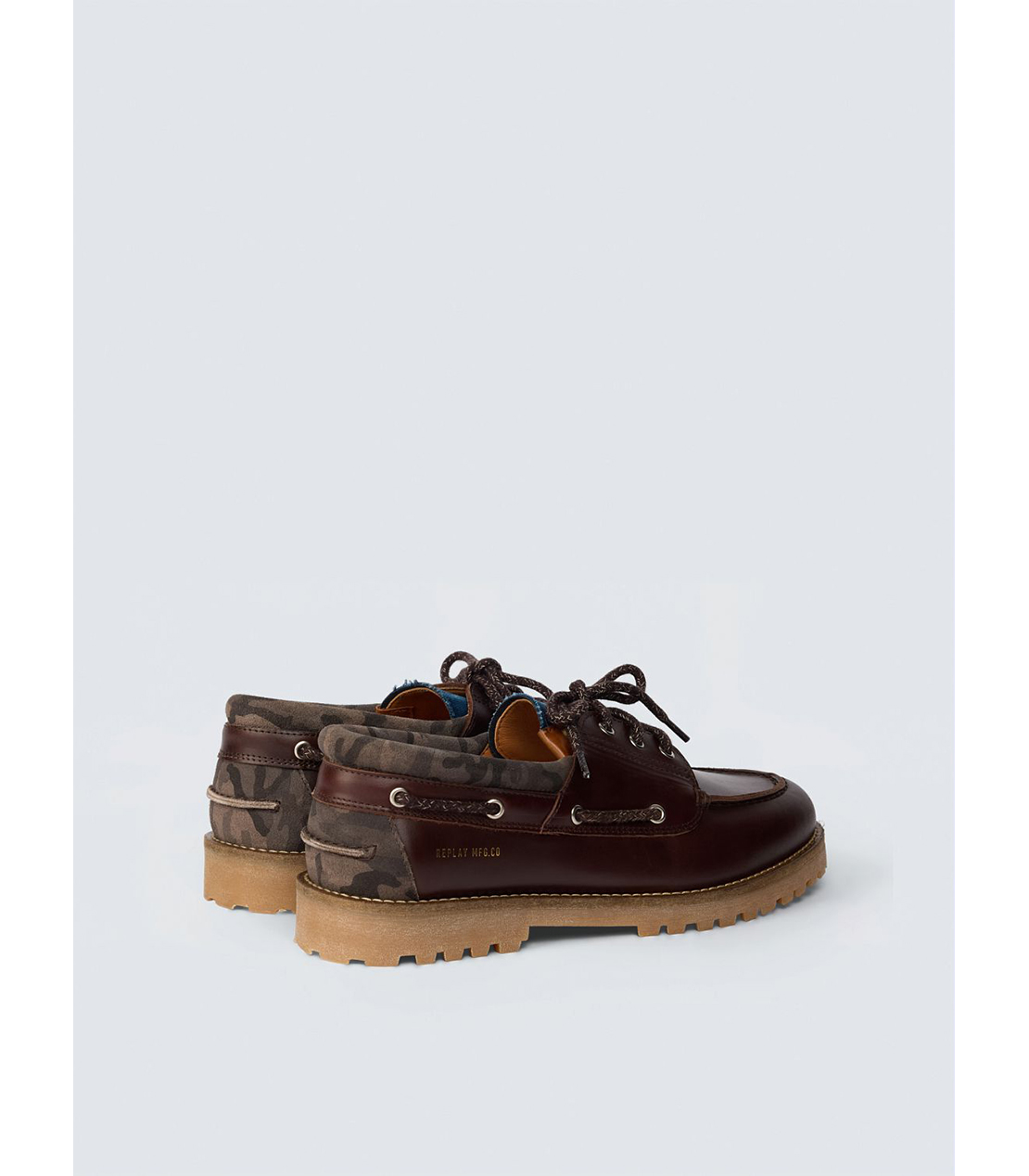 レースアップレザーローファー 詳細画像 ブラウン 2